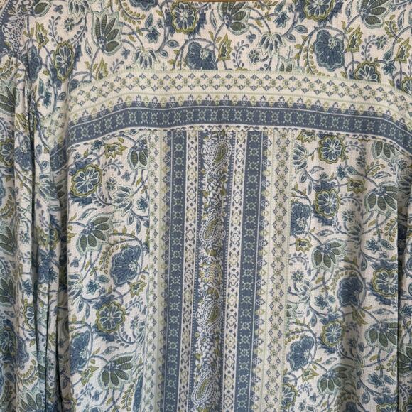 Cynthia Rowley Women’s Top 1X Green Floral Paisley Boho Cottagecore Ruffle - Picture 10 of 14